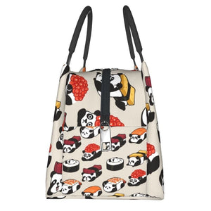 Panda Sushi Japanese Kawaii Lunch Bag-Enchanted peach