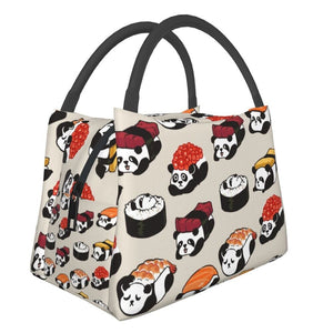 Panda Sushi Japanese Kawaii Lunch Bag-Enchanted peach