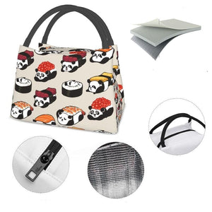 Panda Sushi Japanese Kawaii Lunch Bag-Enchanted peach