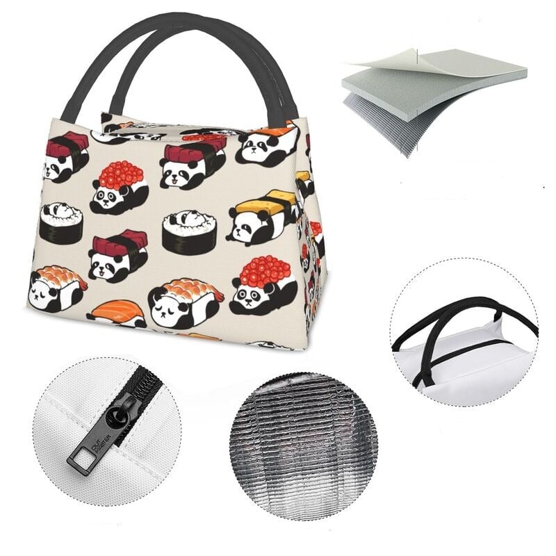 Panda Sushi Japanese Kawaii Lunch Bag-Enchanted peach