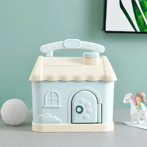 Pastel Cloud House Piggy Bank-Enchanted peach