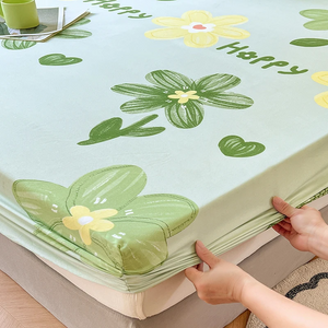 Pastel Mint Green Floral Bedsheet Only-Enchanted peach