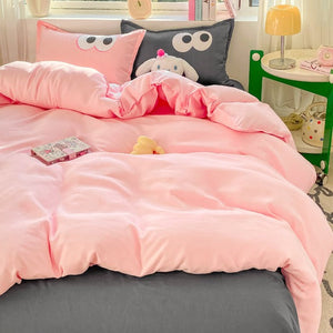 Pastel Pink Googly Eyes Bedding Set Collection-Enchanted peach