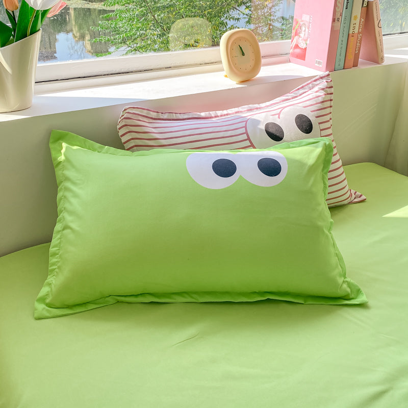 Pastel Pink Googly Eyes Bedding Set Collection-Enchanted peach