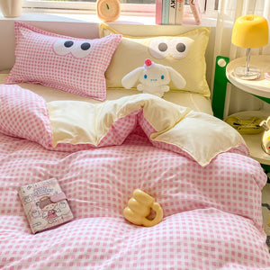 Pastel Pink Googly Eyes Bedding Set Collection-Enchanted peach