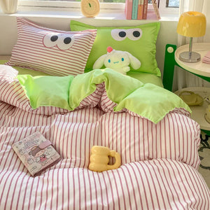 Pastel Pink Googly Eyes Bedding Set Collection-Enchanted peach