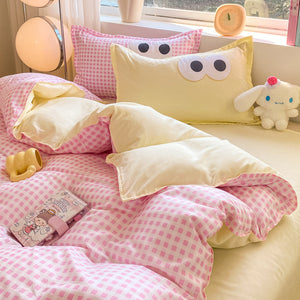 Pastel Pink Googly Eyes Bedding Set Collection-Enchanted peach