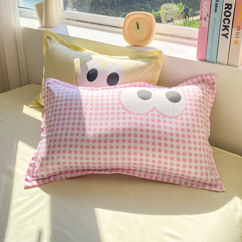 Pastel Pink Googly Eyes Bedding Set Collection-Enchanted peach