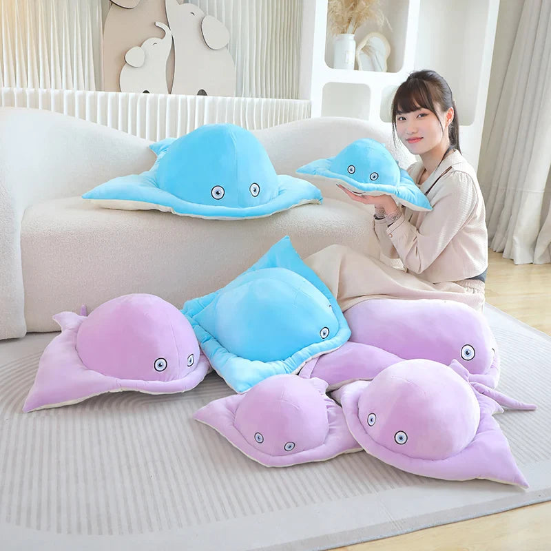 Pastel Purple Blue Stingray Plushies-Enchanted peach