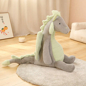 Pete and Mira the Mighty Sitting Dragon Plushie-Enchanted peach