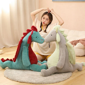 Pete and Mira the Mighty Sitting Dragon Plushie-Enchanted peach