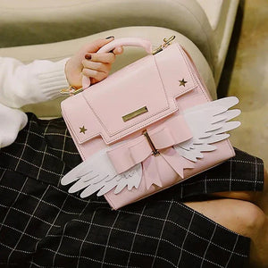 Pink Angel Wings Shoulder Bag Hand Bag-Enchanted peach