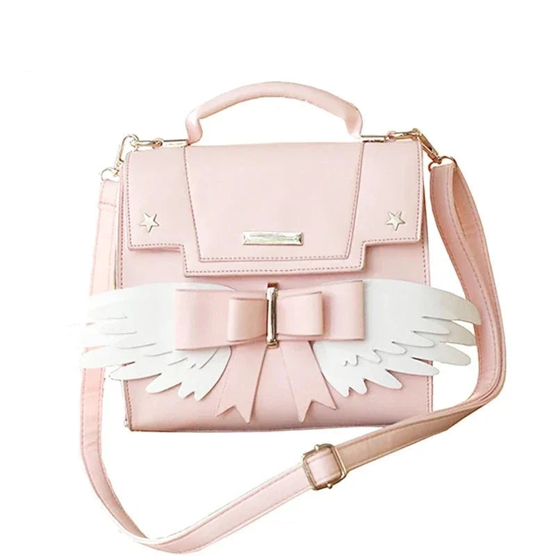 Pink Angel Wings Shoulder Bag Hand Bag-Enchanted peach