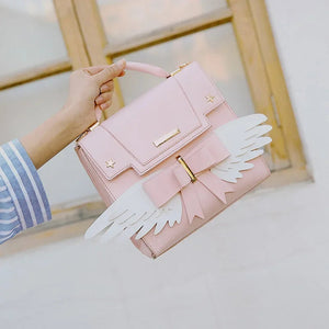 Pink Angel Wings Shoulder Bag Hand Bag-Enchanted peach