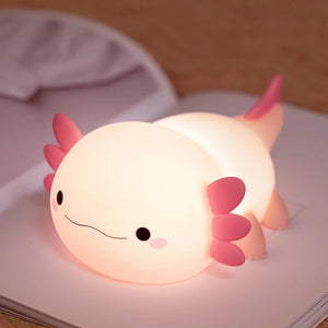 Pink Axolotl LED Night Light-Enchanted peach