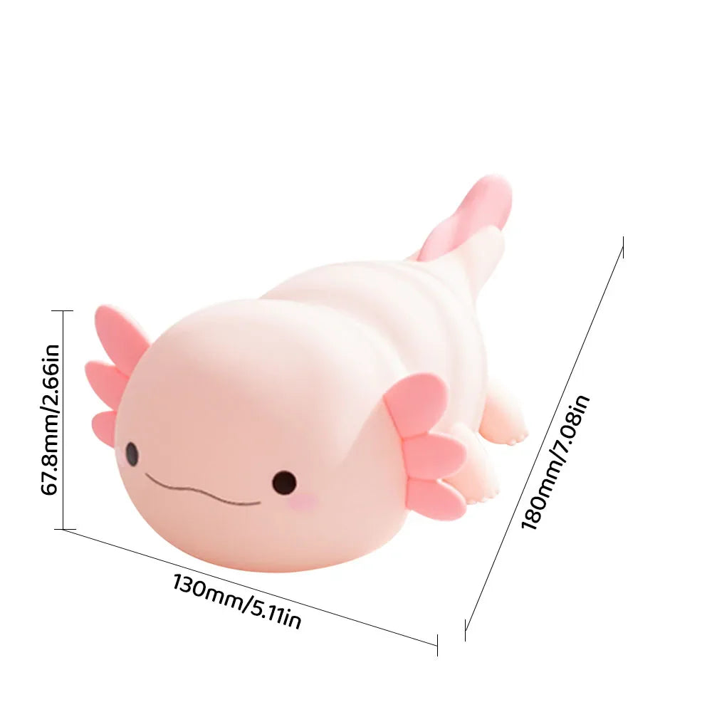 Pink Axolotl LED Night Light-Enchanted peach