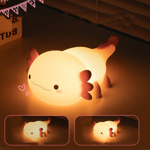 Pink Axolotl LED Night Light-Enchanted peach