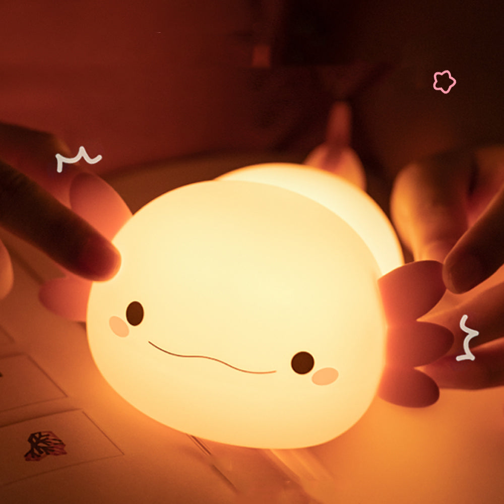 Pink Axolotl LED Night Light-Enchanted peach