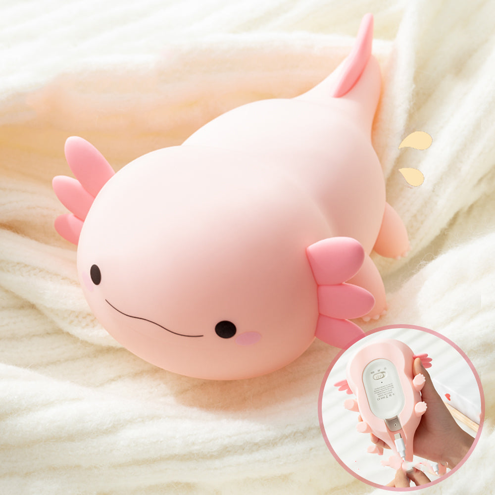 Pink Axolotl LED Night Light-Enchanted peach