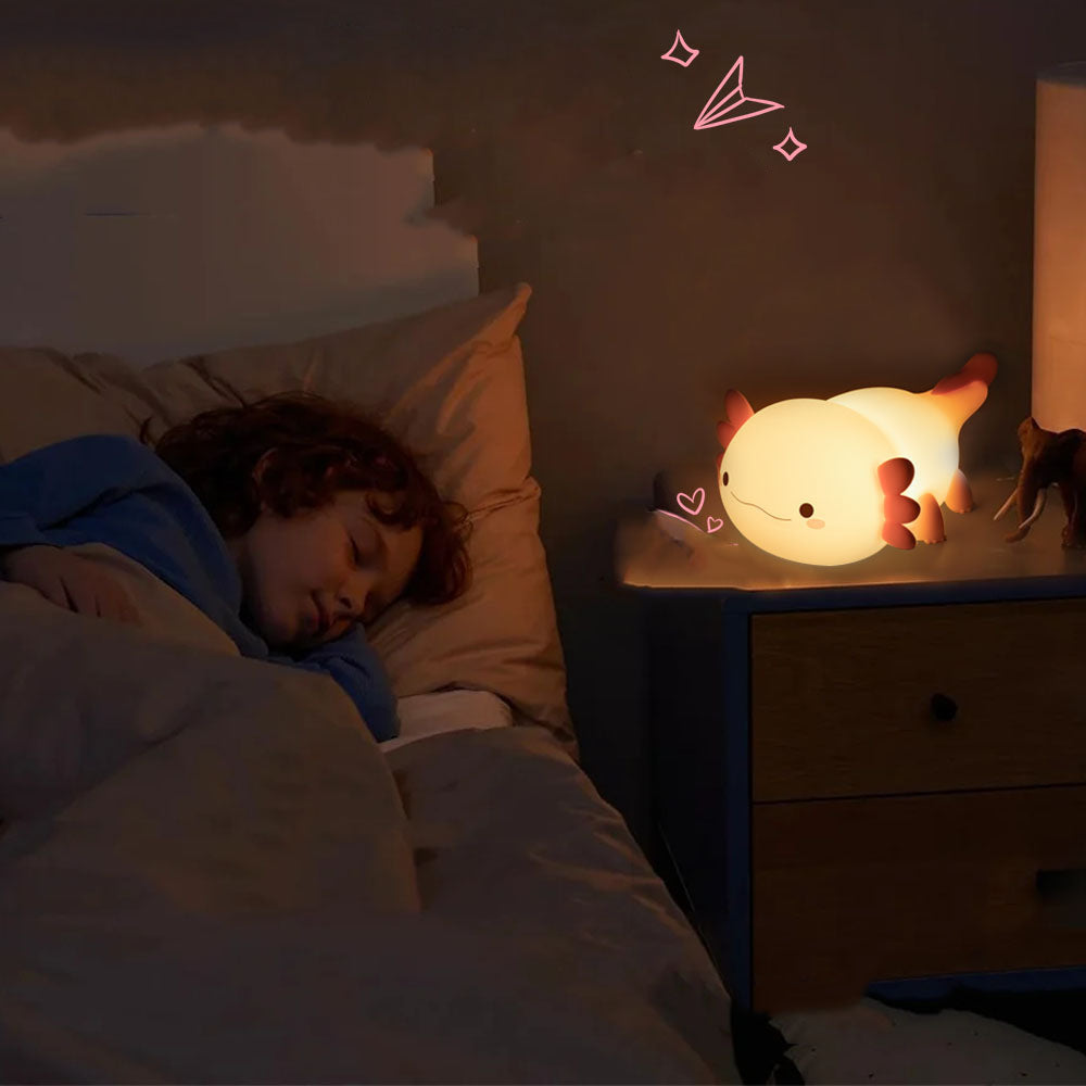 Pink Axolotl LED Night Light-Enchanted peach