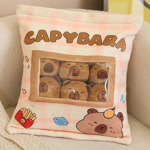 Pink Brown Capybara Candy Bag Plushies-Enchanted peach