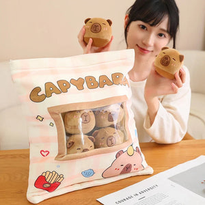 Pink Brown Capybara Candy Bag Plushies-Enchanted peach