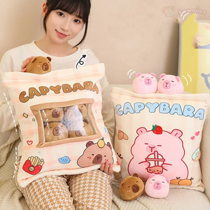 Pink Brown Capybara Candy Bag Plushies-Enchanted peach