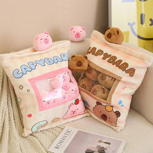 Pink Brown Capybara Candy Bag Plushies-Enchanted peach