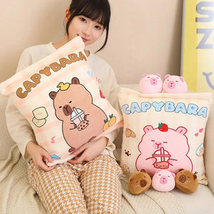 Pink Brown Capybara Candy Bag Plushies-Enchanted peach