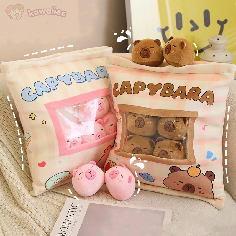 Pink Brown Capybara Candy Bag Plushies-Enchanted peach