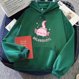 Pink Chilling Axolotl Unisex Hoodies-Enchanted peach