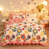 Pink Floral Bedding Set Collection with Bed Sheet-Enchanted peach