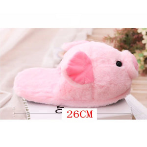 Pink Piggy Plush Slippers-Enchanted peach