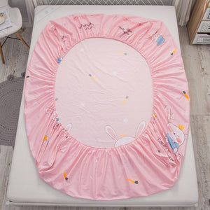 Pink Princess Bunny Fitted Bedsheet-Enchanted peach