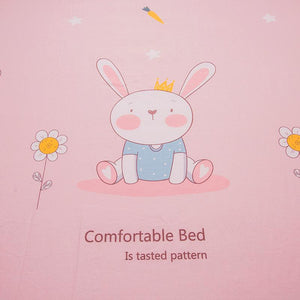 Pink Princess Bunny Fitted Bedsheet-Enchanted peach