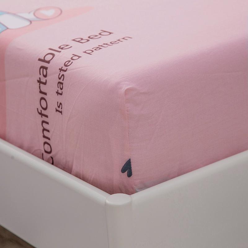 Pink Princess Bunny Fitted Bedsheet-Enchanted peach