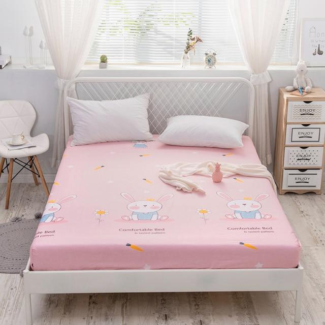 Pink Princess Bunny Fitted Bedsheet-Enchanted peach