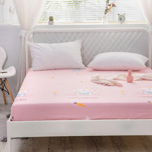 Pink Princess Bunny Fitted Bedsheet-Enchanted peach