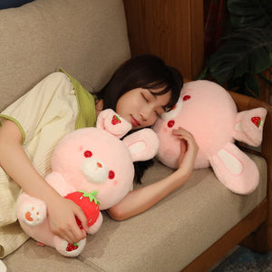 Pink Strawberry Bunny Rabbit Plush-Enchanted peach