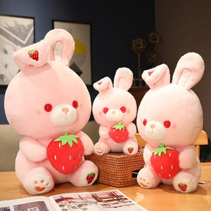 Pink Strawberry Bunny Rabbit Plush-Enchanted peach