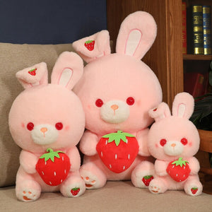 Pink Strawberry Bunny Rabbit Plush-Enchanted peach