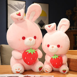 Pink Strawberry Bunny Rabbit Plush-Enchanted peach