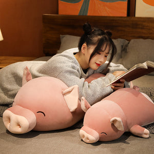 Poppy the Pink Jumbo Pig Plushie-Enchanted peach