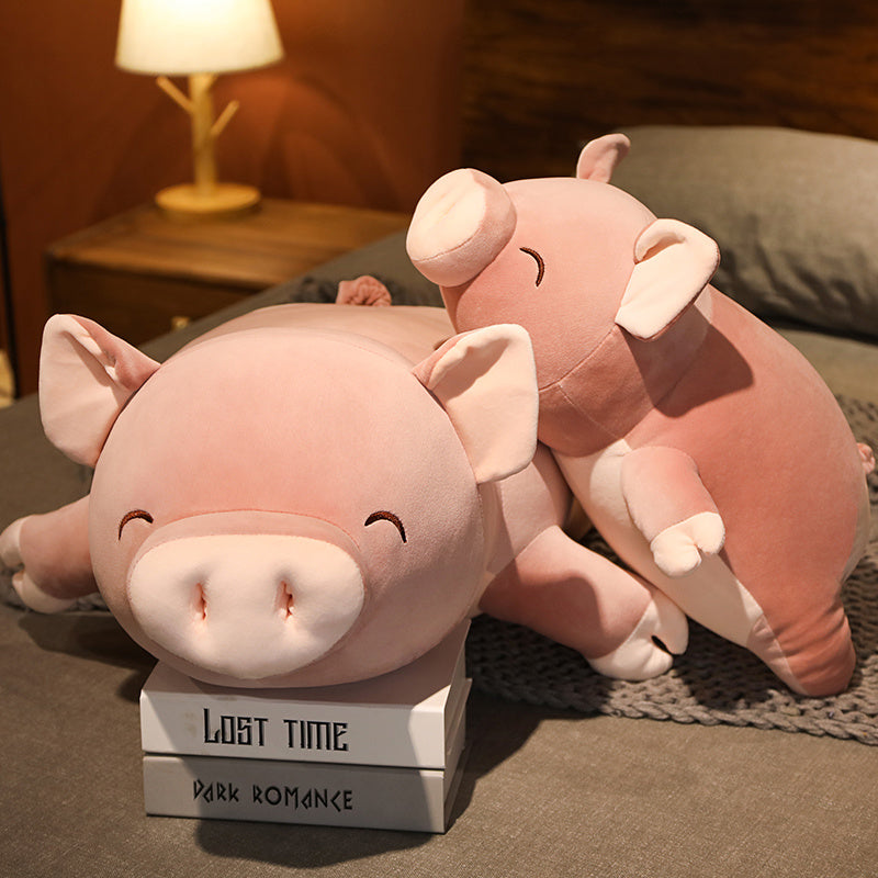 Poppy the Pink Jumbo Pig Plushie-Enchanted peach