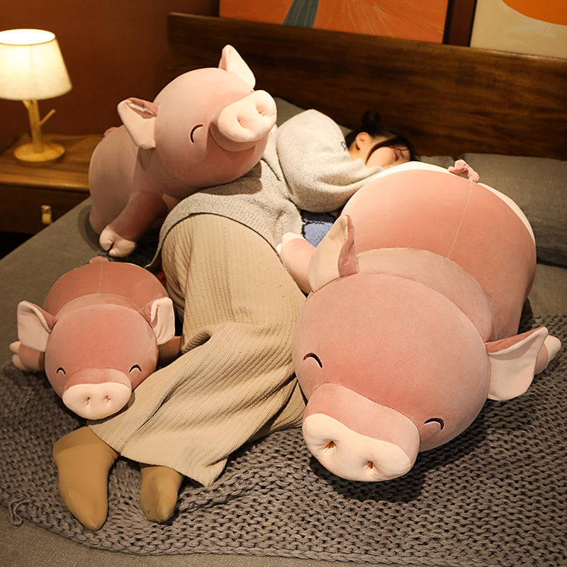 Poppy the Pink Jumbo Pig Plushie-Enchanted peach