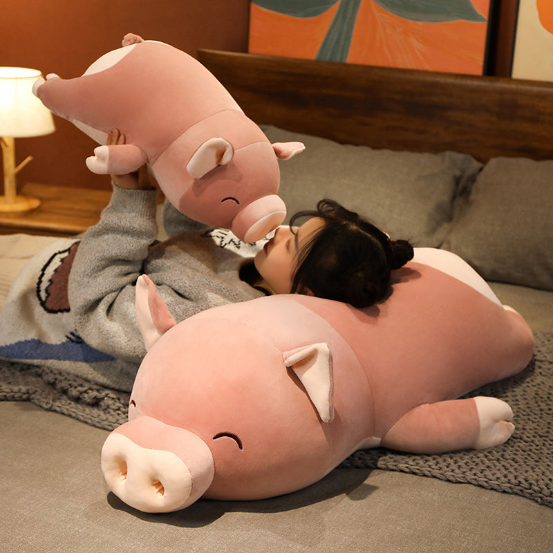 Poppy the Pink Jumbo Pig Plushie-Enchanted peach