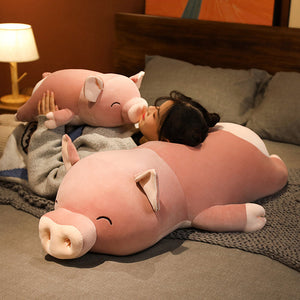 Poppy the Pink Jumbo Pig Plushie-Enchanted peach