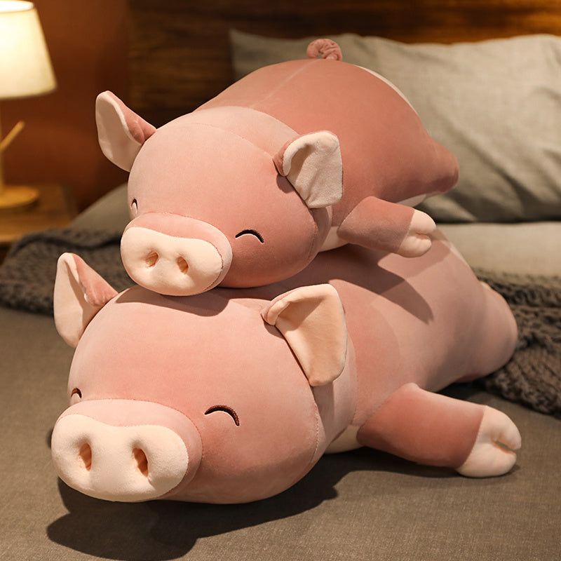 Poppy the Pink Jumbo Pig Plushie-Enchanted peach