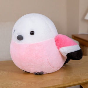 Puffy Vibrant Bird Plushies-Enchanted peach