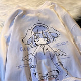 Purple Anime Angel Women's Sweatshirt-Enchanted peach